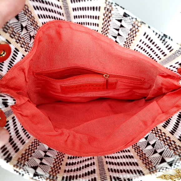 Sondra Roberts Squared Raffia Boho Crossbody Purse - Picture 5 of 7